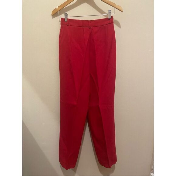 Focus 2000 by Charles glueck red wool 90s 80s two piece suit set size 6 - Picture 6 of 13
